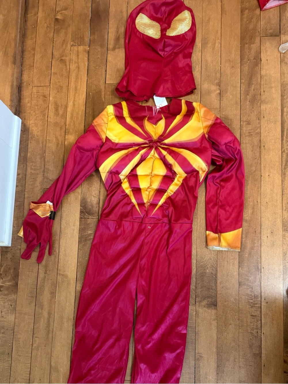 Marvel Iron Spider- Man Kids Superhero Jumpsuit with Hood Mask